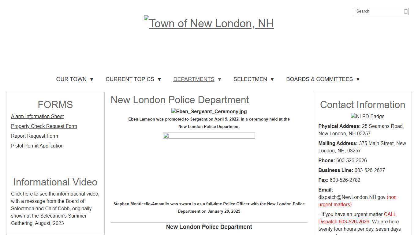 New London Police Department - Town of New London, NH